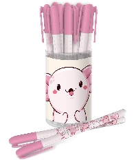 Ручка гелевая стираемая LOREX KIDS AXOLOTL Medium Soft 0,5 мм синий 1 шт ultra-soft touch