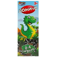 Настольная игра домино, динозаврики, кор.5*13*2см ИГРАЕМ ВМЕСТЕ в кор.2*180шт