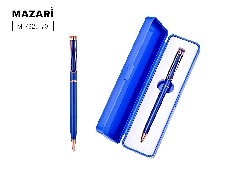 Ручка шариковая с поворотным механизмом BELLO BL, СИНЯЯ, пулевидный пиш.узел 1,0 мм, корпус металлич