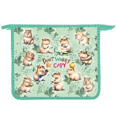 ПТ- 735 Милые капибары  -папка д/тетр. А5 на молнии, дизайн с двух сторон