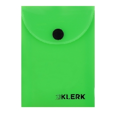 Папка-конверт на кноп А7 (75*105мм) 0,18мм KLERK Neon 241323 непрозрачная зеленая