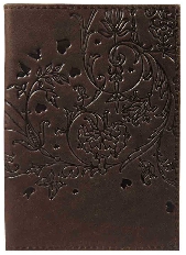 Обложка для паспорта из натуральной кожи, коричневый, тиснение по коже конрев "Вдохновение"